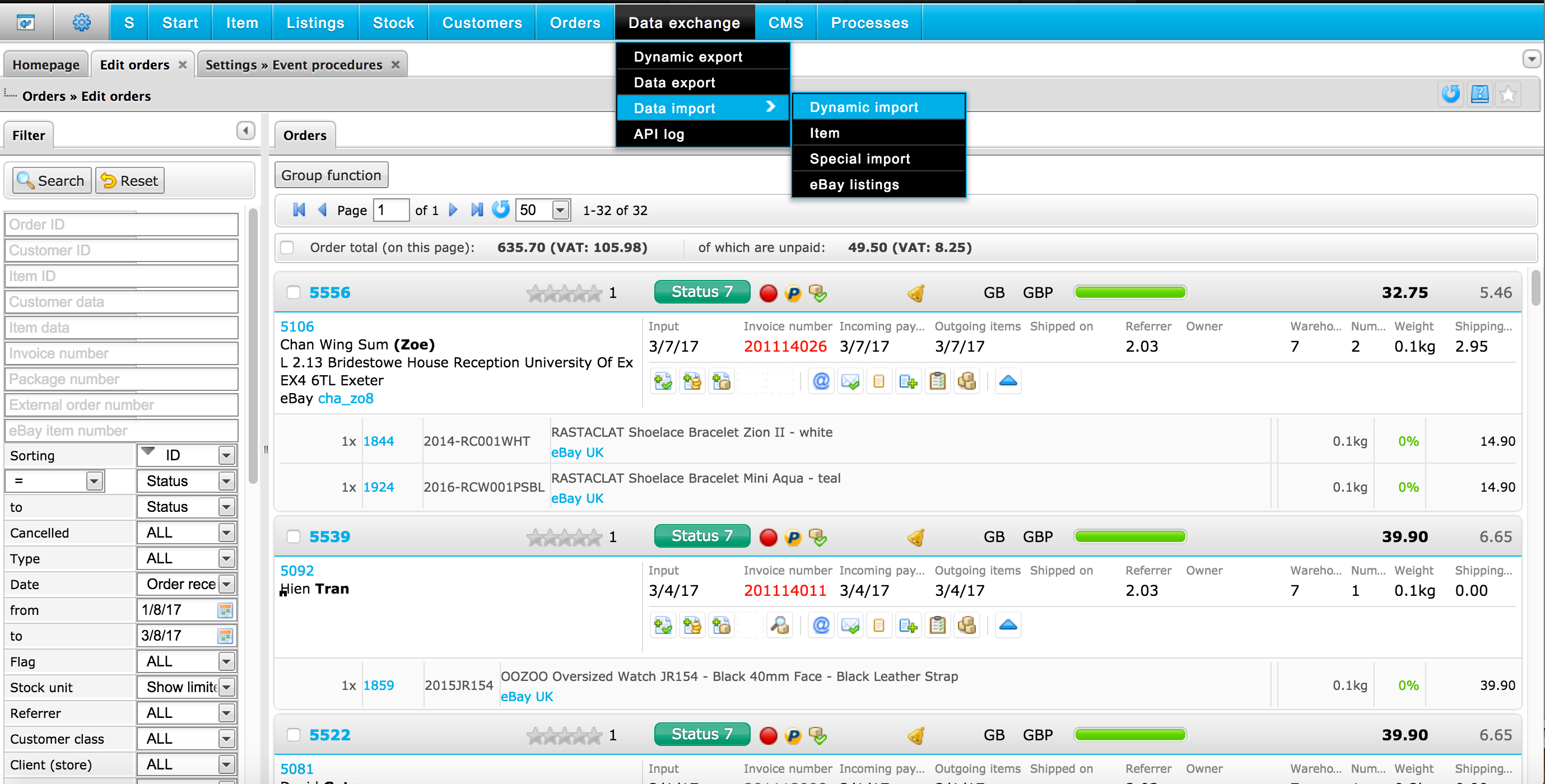 import listings from other multichannel tools to plentymarketsuk